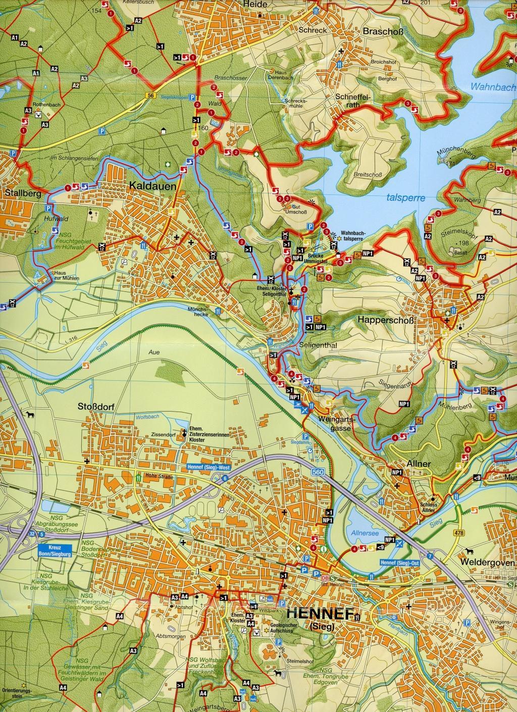 Beispielinhalt (Bild) Naturregion Sieg Wanderkarte 1:25 000