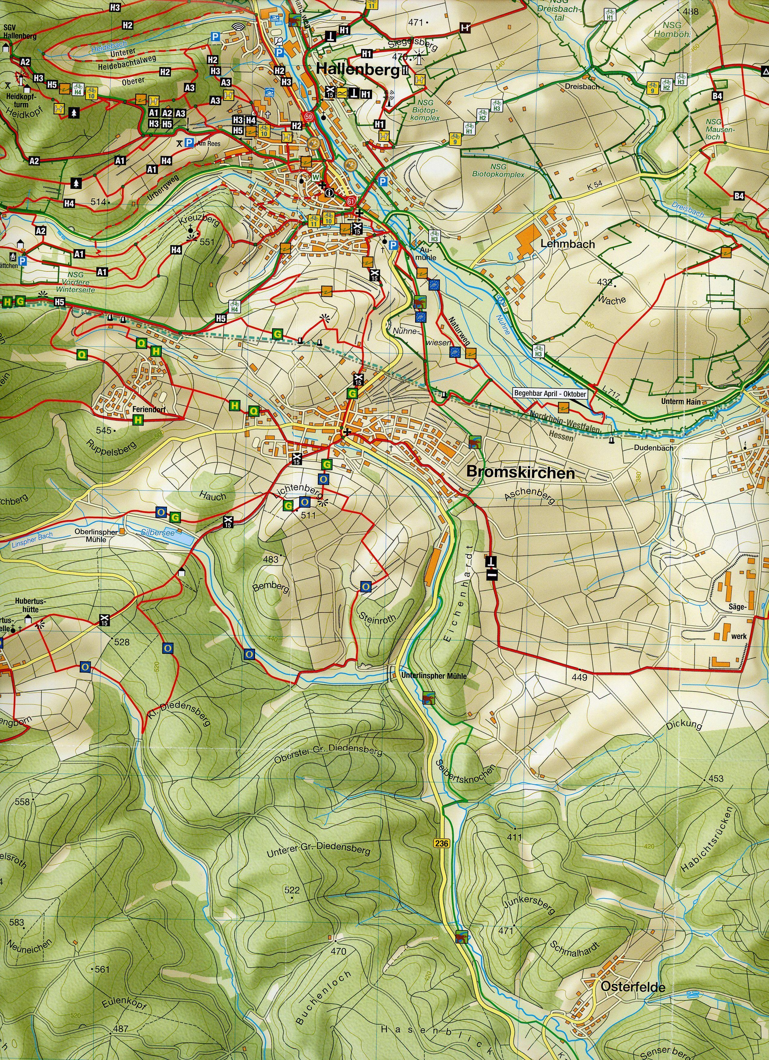 Beispielinhalt (Bild) Wanderkarte Hallenberg 1:25 000