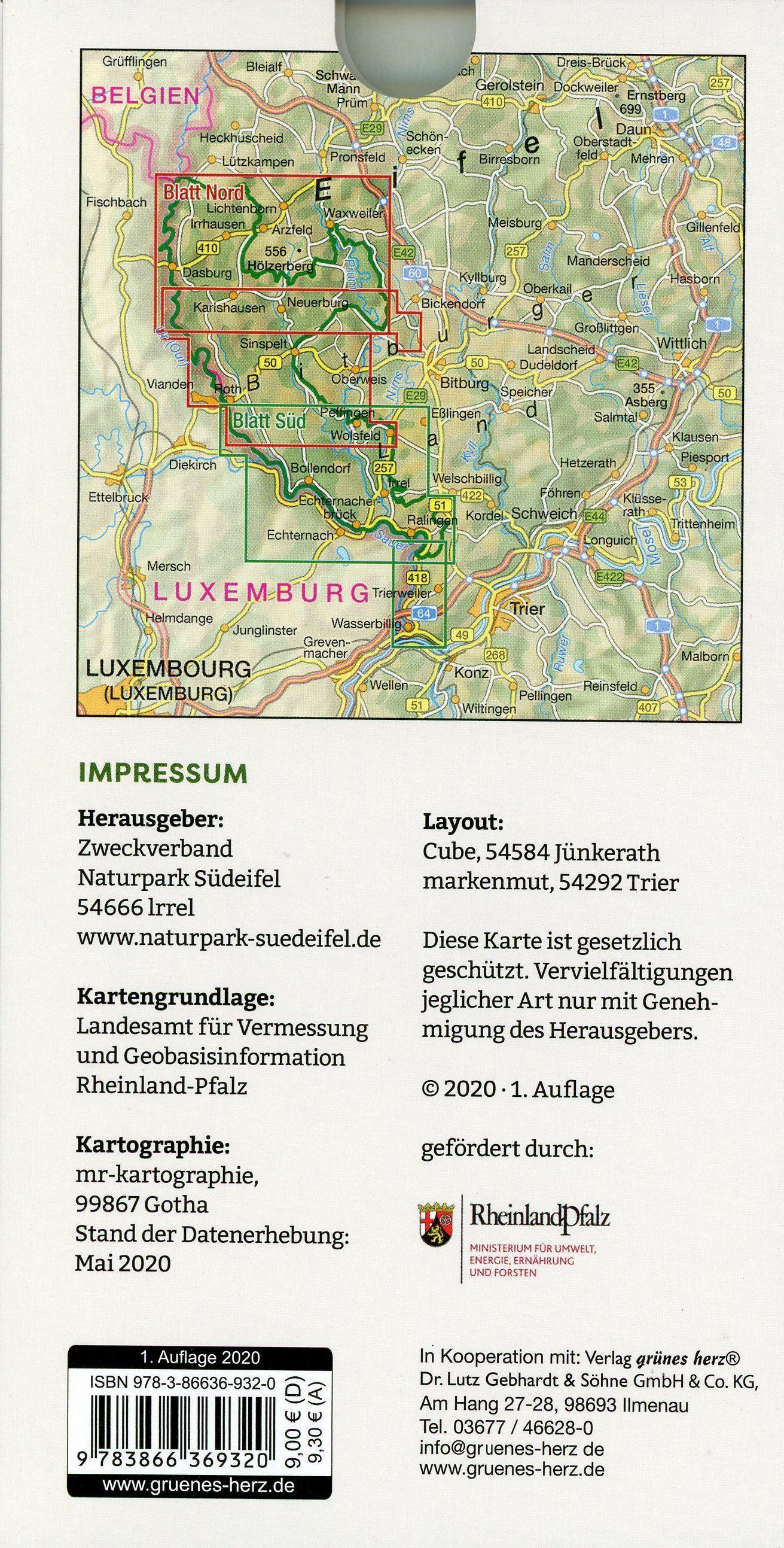 Beispielinhalt (Bild) Wanderkarte Naturpark Südeifel 1:25 000