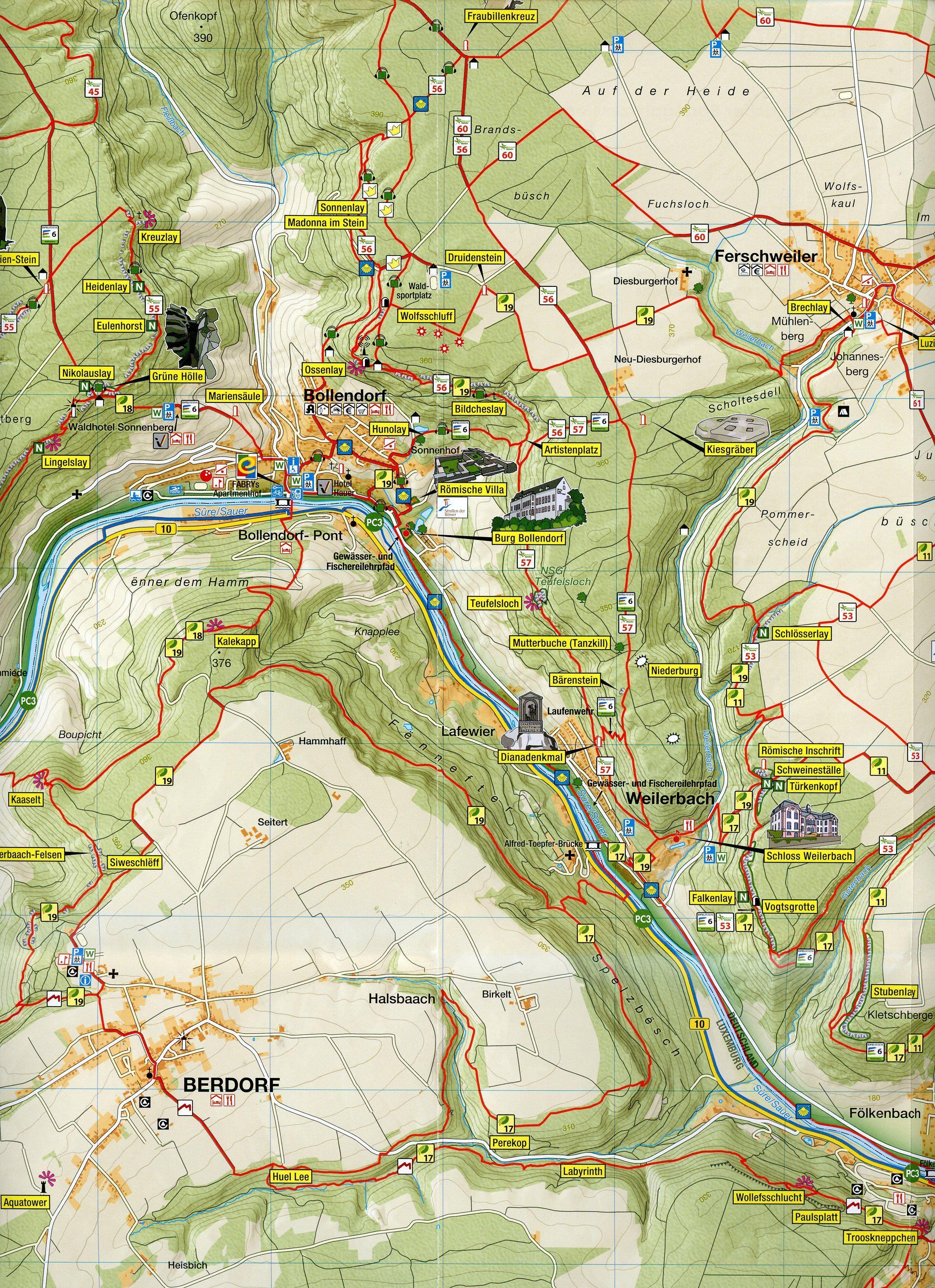 Beispielinhalt (Bild) Wanderkarte Naturpark Südeifel 1:25 000