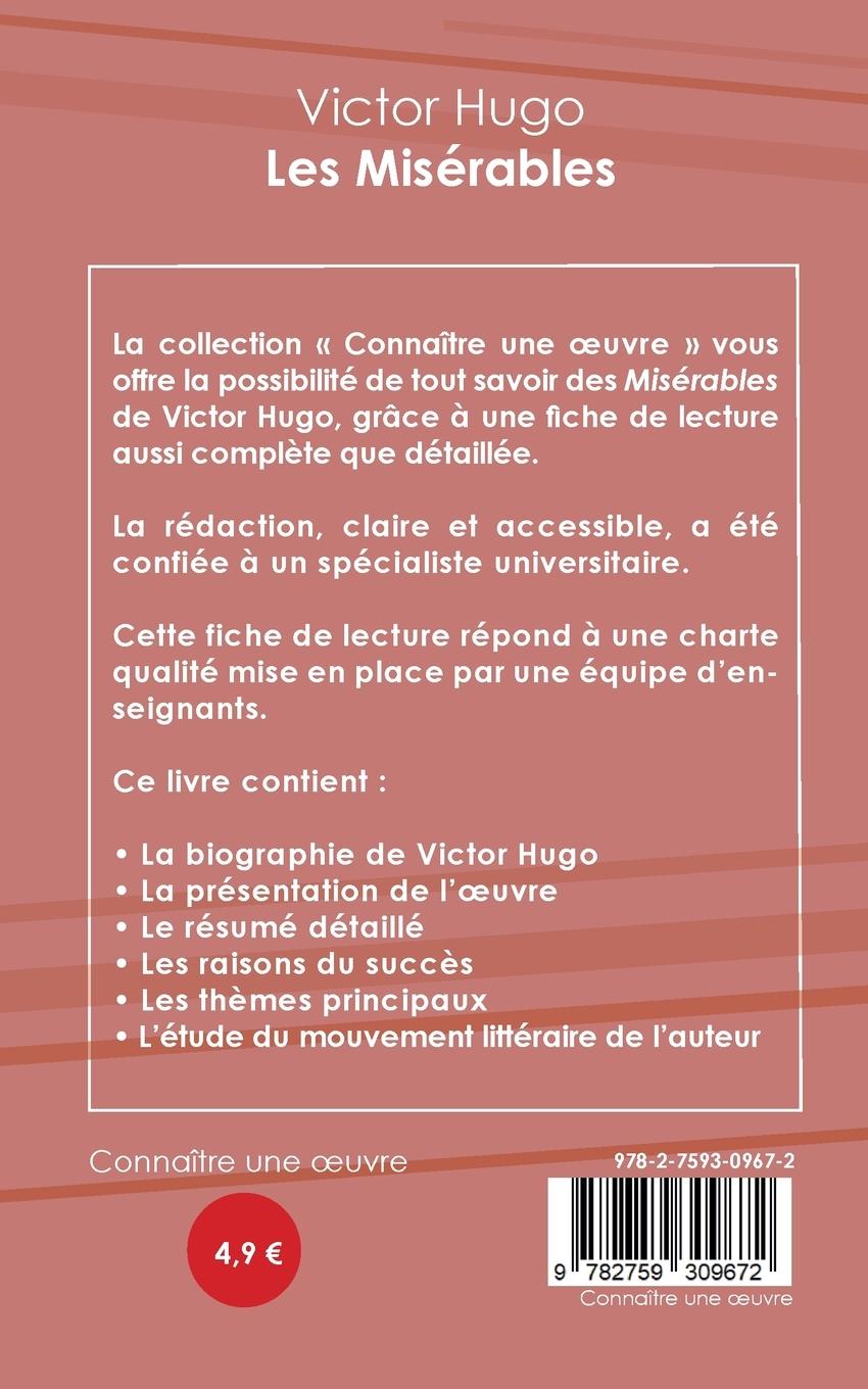 Rückseitencover Fiche de lecture Les Misérables de Victor Hugo (analyse littéraire de référence et résumé complet)
