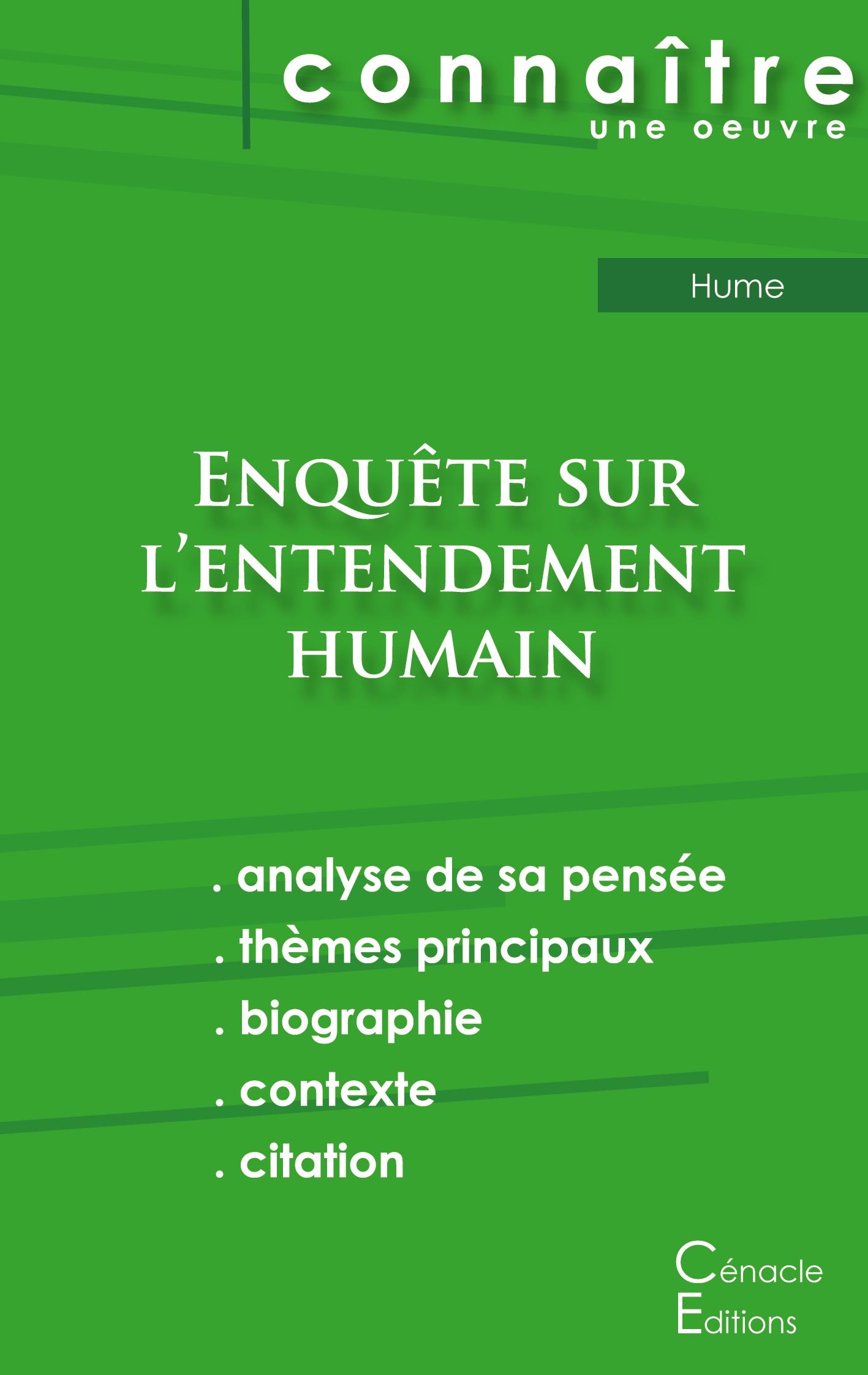 Vorderes Coverbild Fiche de lecture Enquête sur l'entendement humain de David Hume (analyse littéraire de référence et résumé complet)