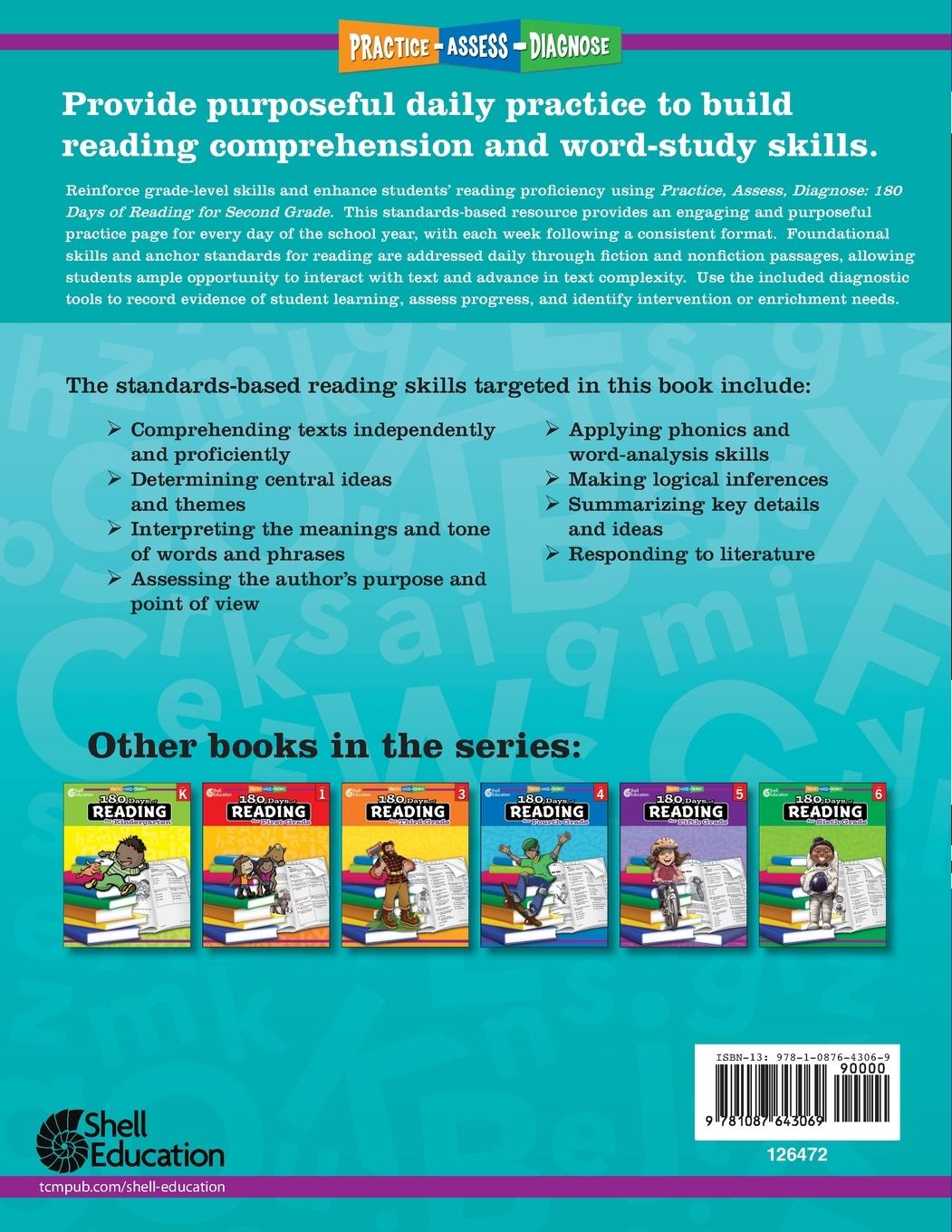 Rückseitencover 180 Days of Reading for Second Grade -  (Spanish)