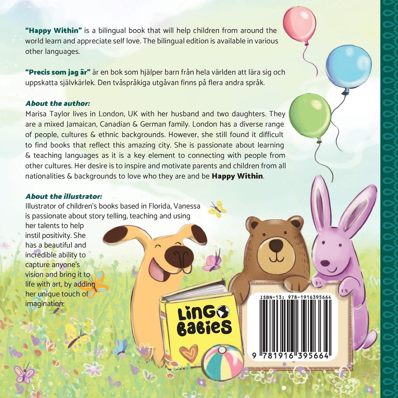 Rückseitencover Happy within / Precis som jag är (Bilingual Children's book English Swedish)