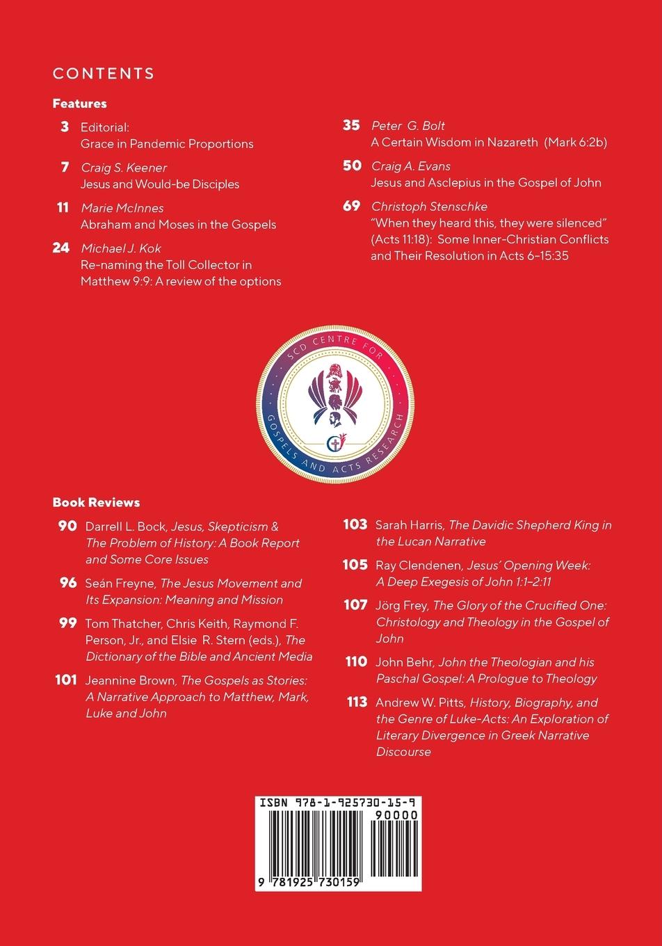 Rückseitencover Journal of Gospels and Acts Research. Volume 4