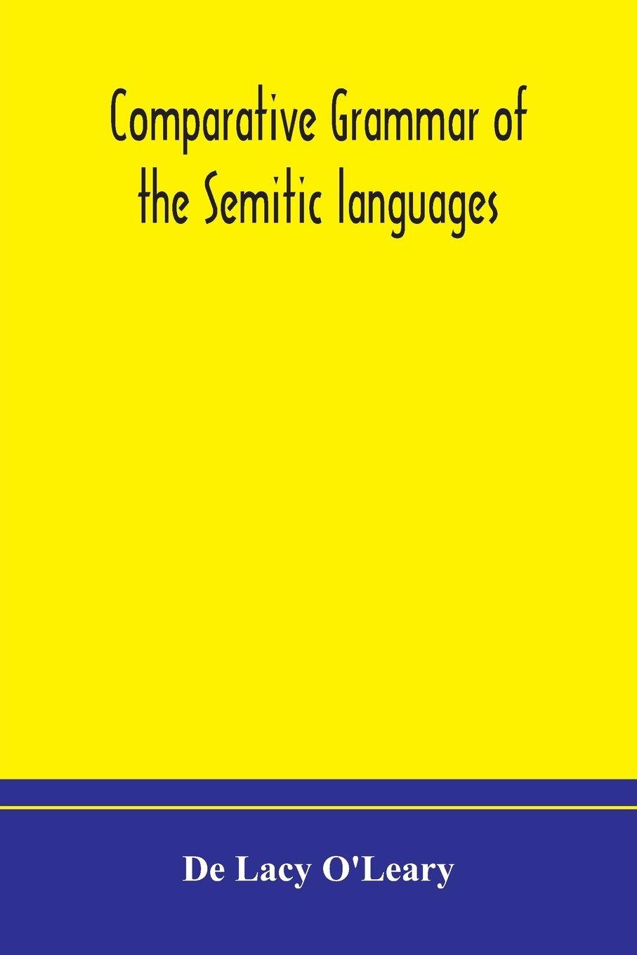 Vorderes Coverbild Comparative Grammar Of The Semitic Languages