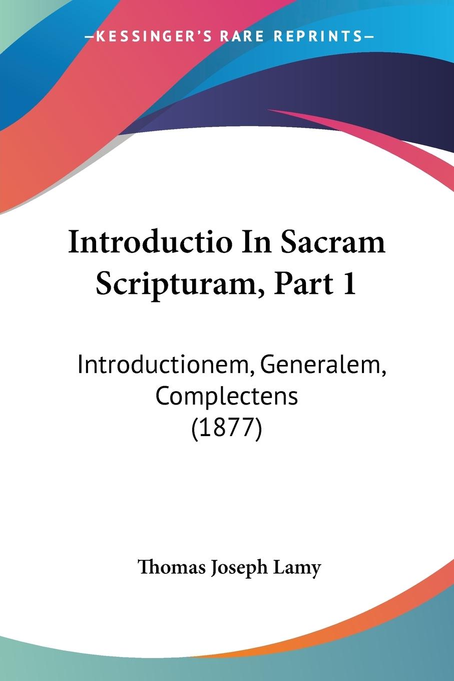 Vorderes Coverbild Introductio In Sacram Scripturam, Part 1