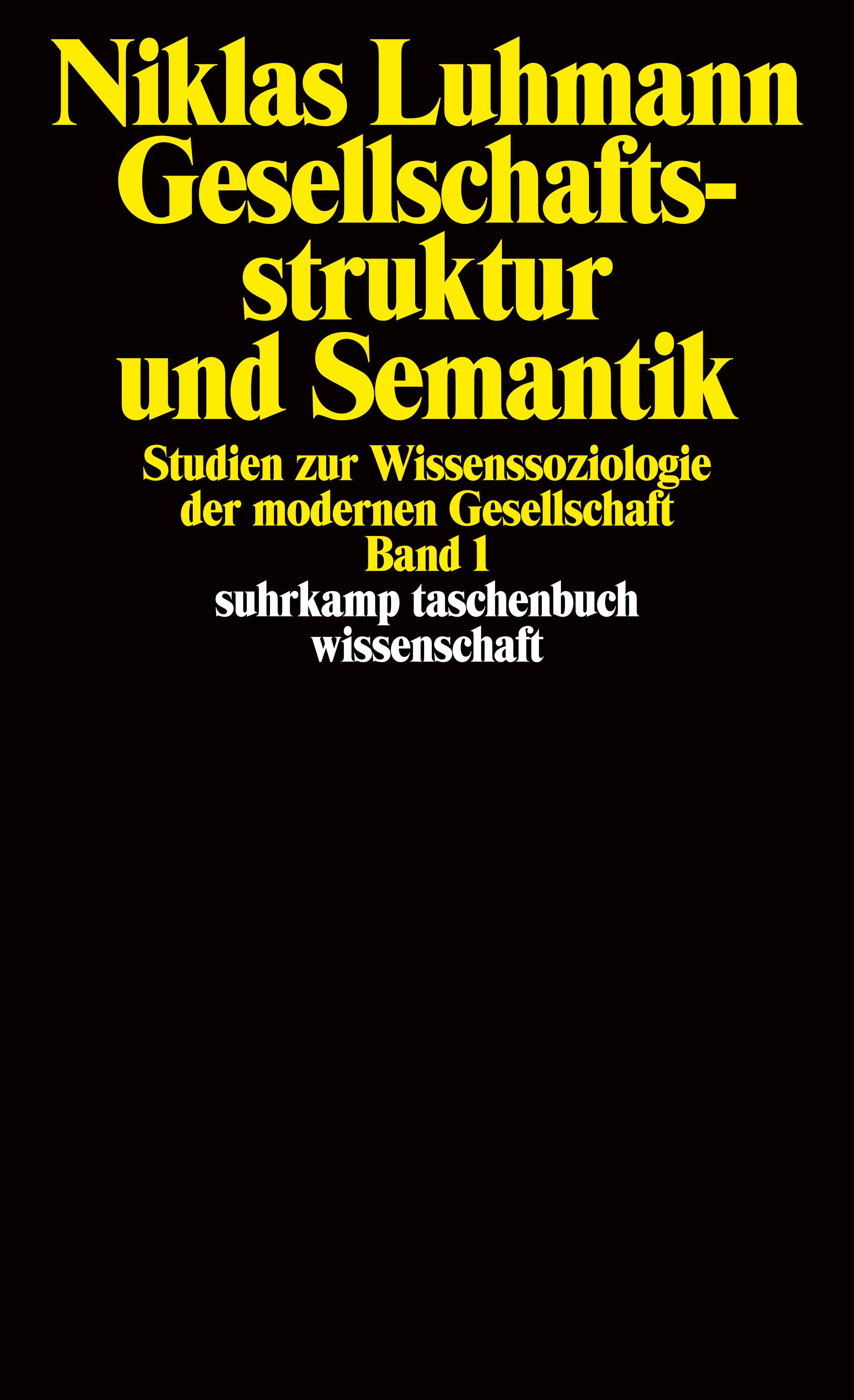 Vorderes Coverbild Gesellschaftsstruktur und Semantik 1