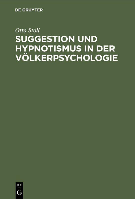 Vorderes Coverbild Suggestion und Hypnotismus in der Völkerpsychologie