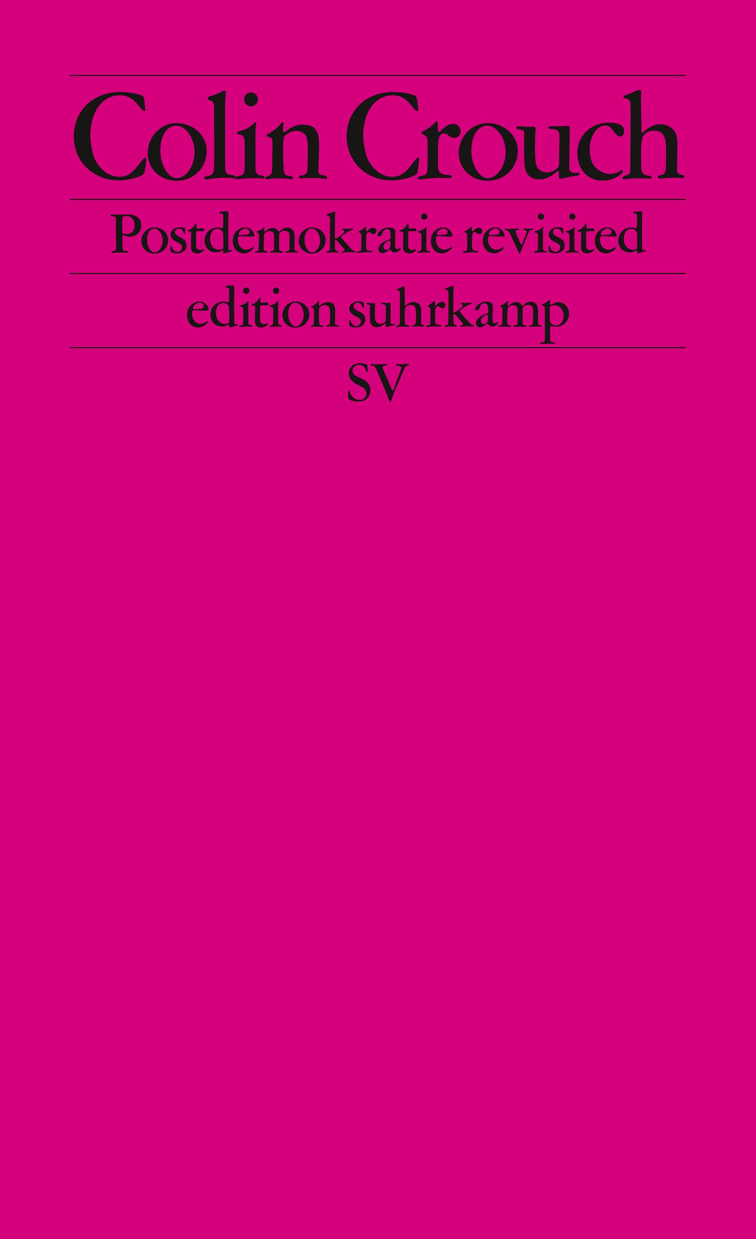 Vorderes Coverbild Postdemokratie revisited