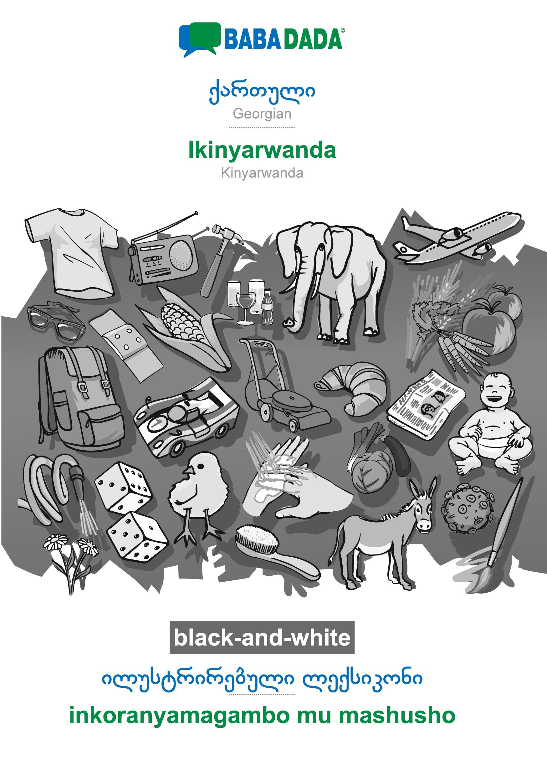 Vorderes Coverbild Georgian (in georgian script) - Ikinyarwanda, visual dictionary, BW