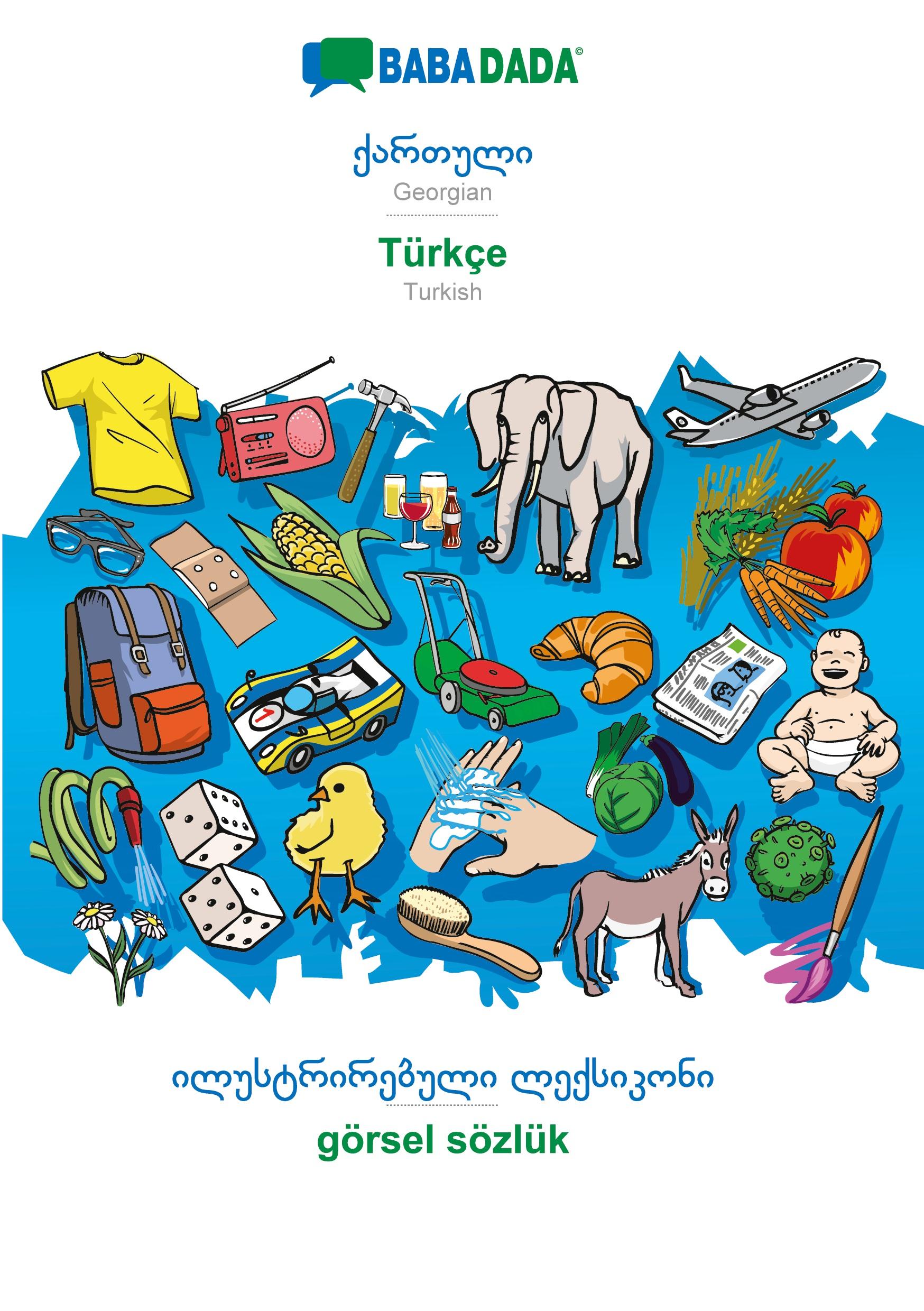 Vorderes Coverbild Georgian (in georgian script) - Türkçe, visual dictionary, BW