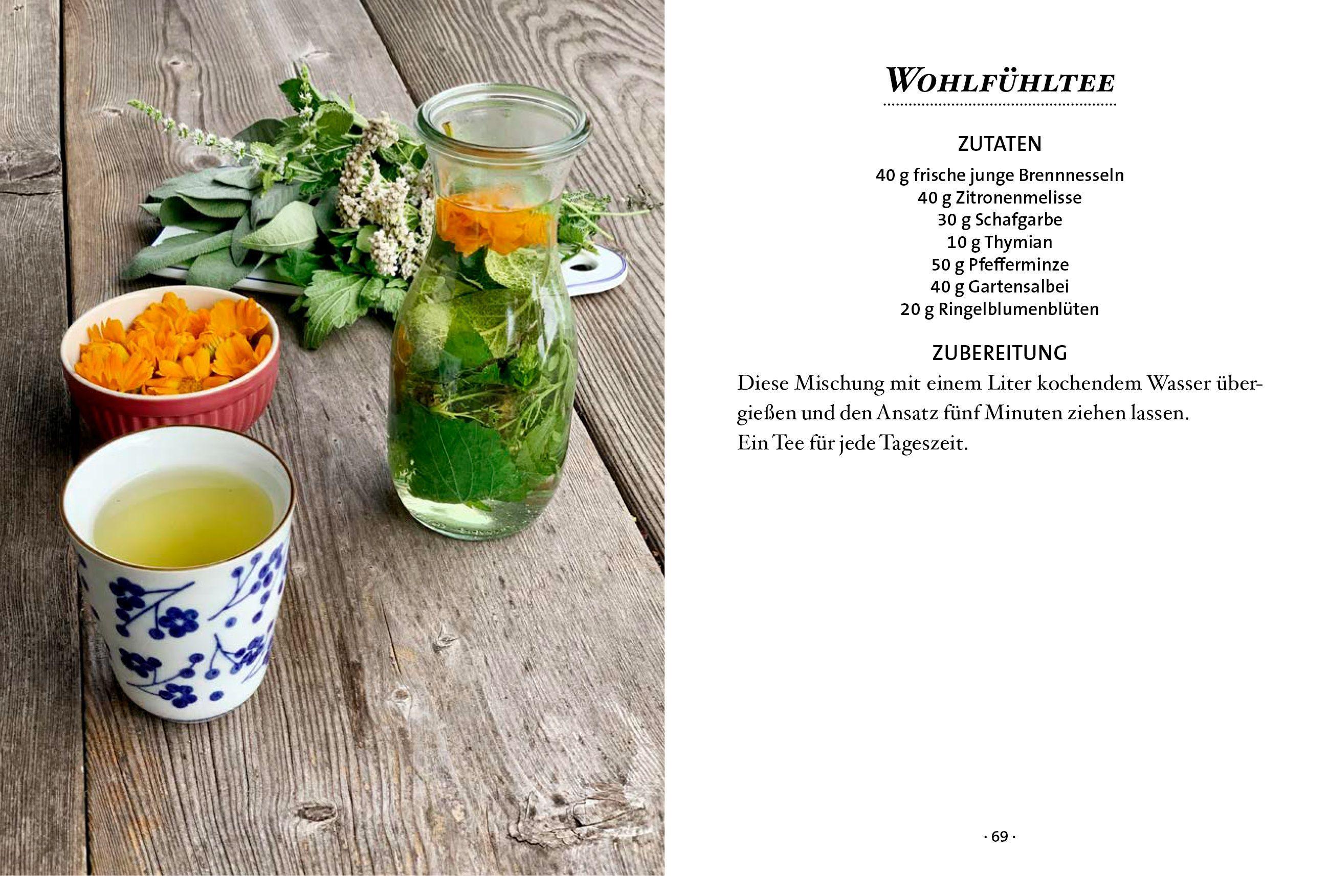 Beispielinhalt (Bild) Das kleine Buch: Teegenuss aus Früchten, Blüten und Blättern