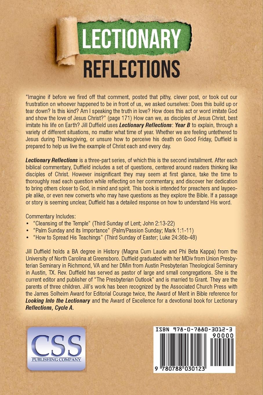 Rückseitencover Lectionary Reflections, Cycle B