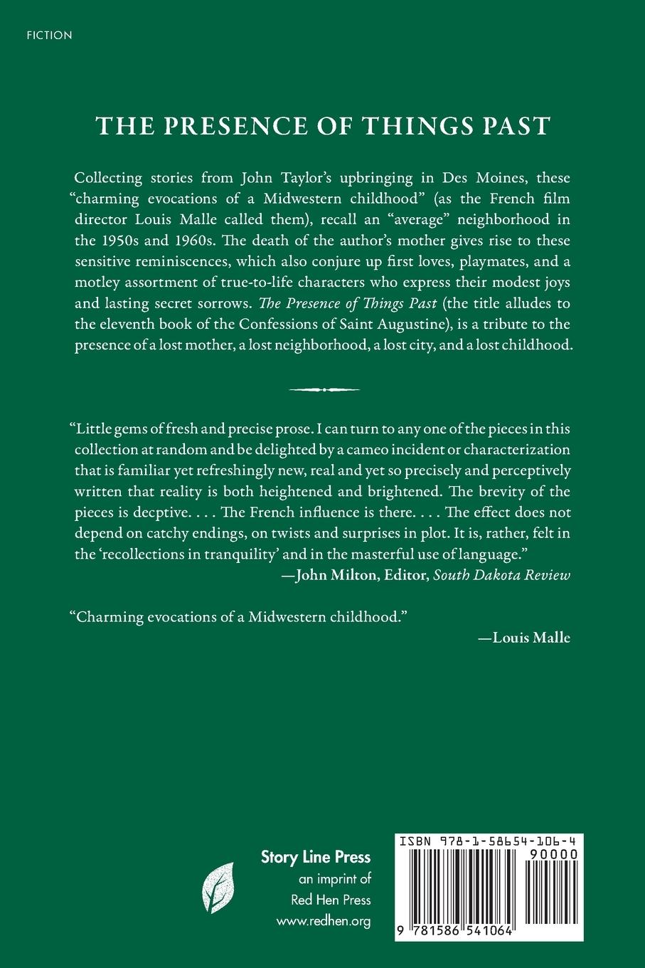 Rückseitencover The Presence of Things Past