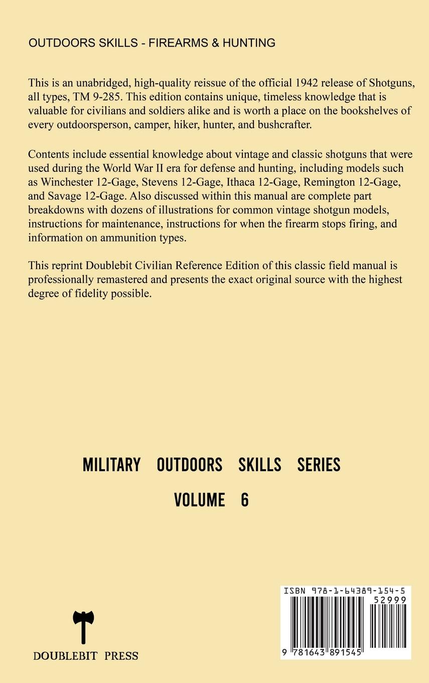 Rückseitencover Shotguns, All Types - TM 9-285 US Army Technical Manual (1942 World War II Civilian Reference Edition)