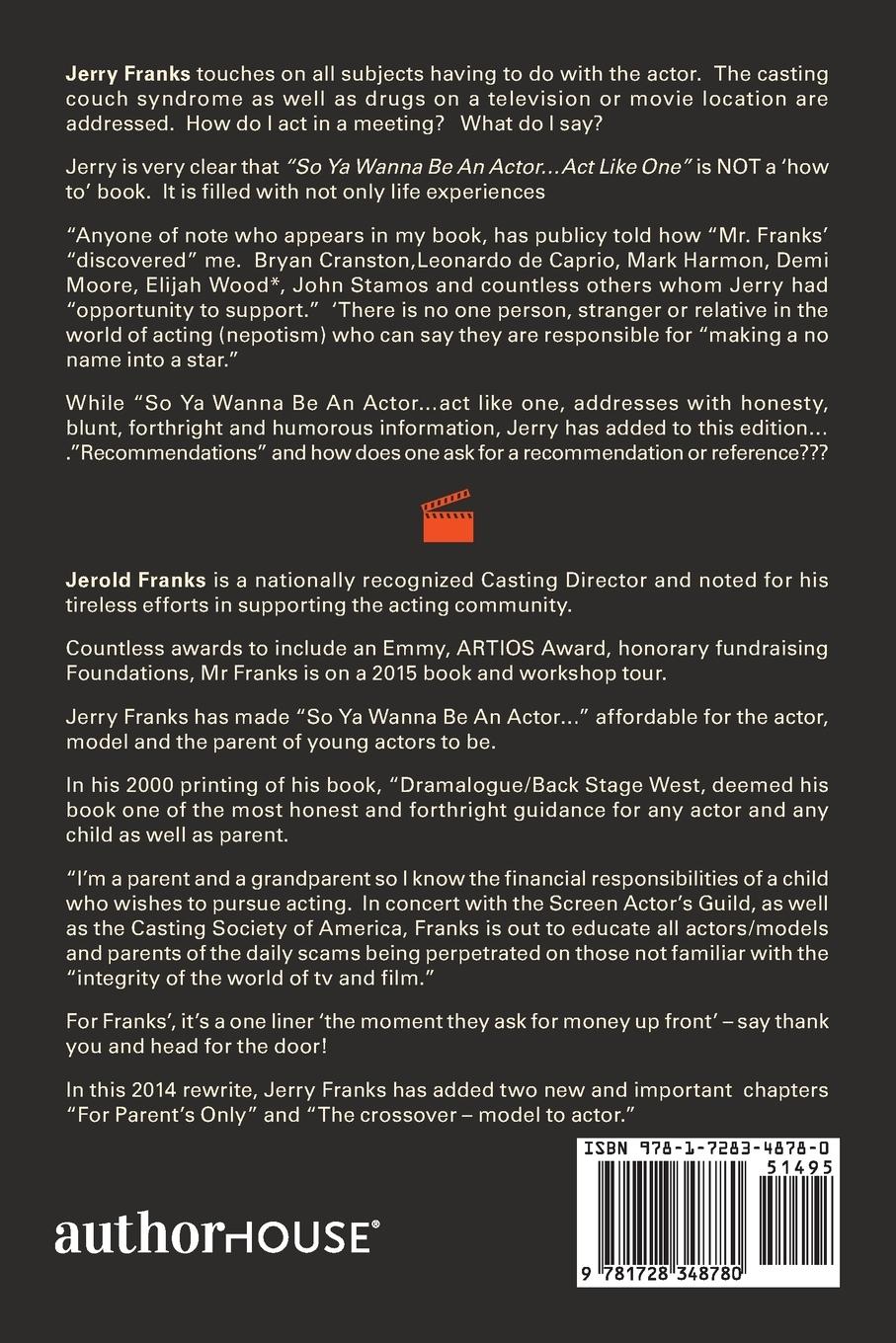 Rückseitencover So Ya Wanna Be an Actor . . . Act Like One