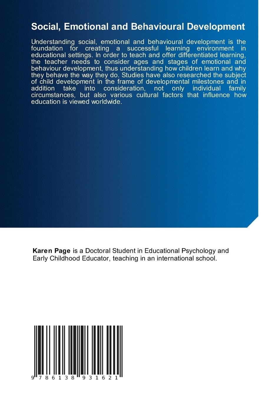 Rückseitencover Social, Emotional and Behavioural Development