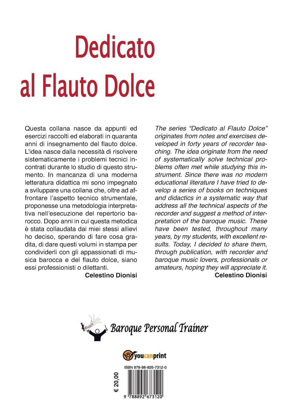 Rückseitencover Dedicato al Flauto Dolce - I salti per Contralto Vol. 2
