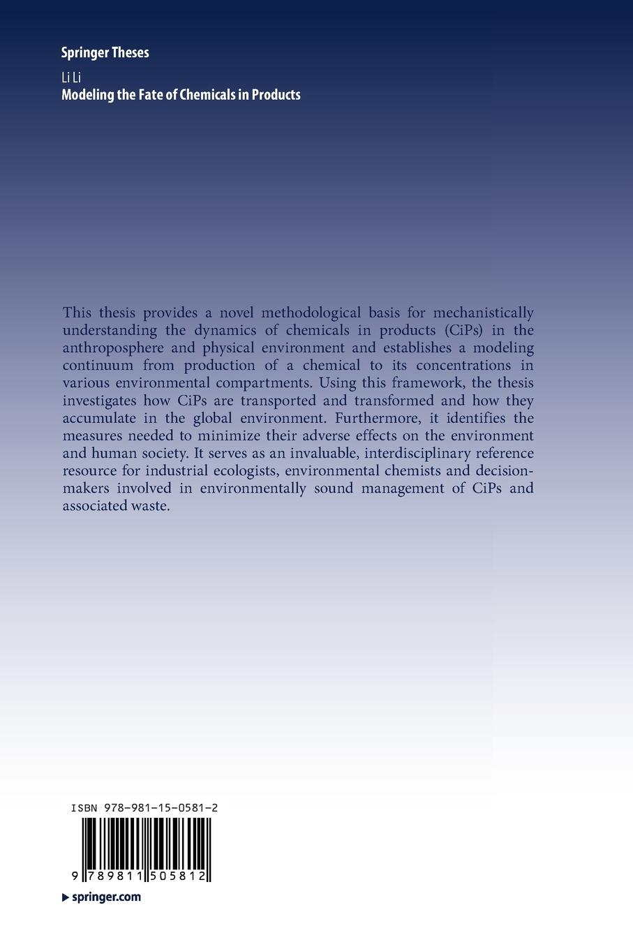 Rückseitencover Modeling the Fate of Chemicals in Products