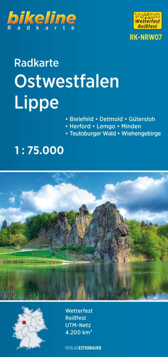 Vorderes Coverbild Radkarte Ostwestfalen Lippe 1:75.000  (RK-NRW07)