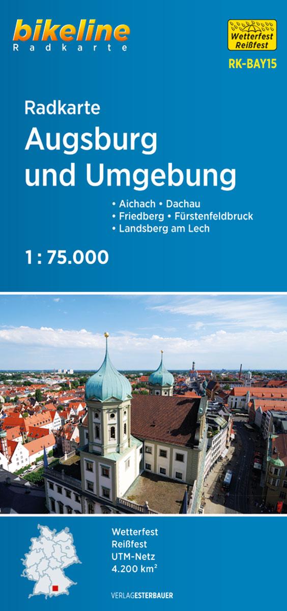 Vorderes Coverbild Radkarte Augsburg und Umgebung 1:75.000 (RK-BAY15)