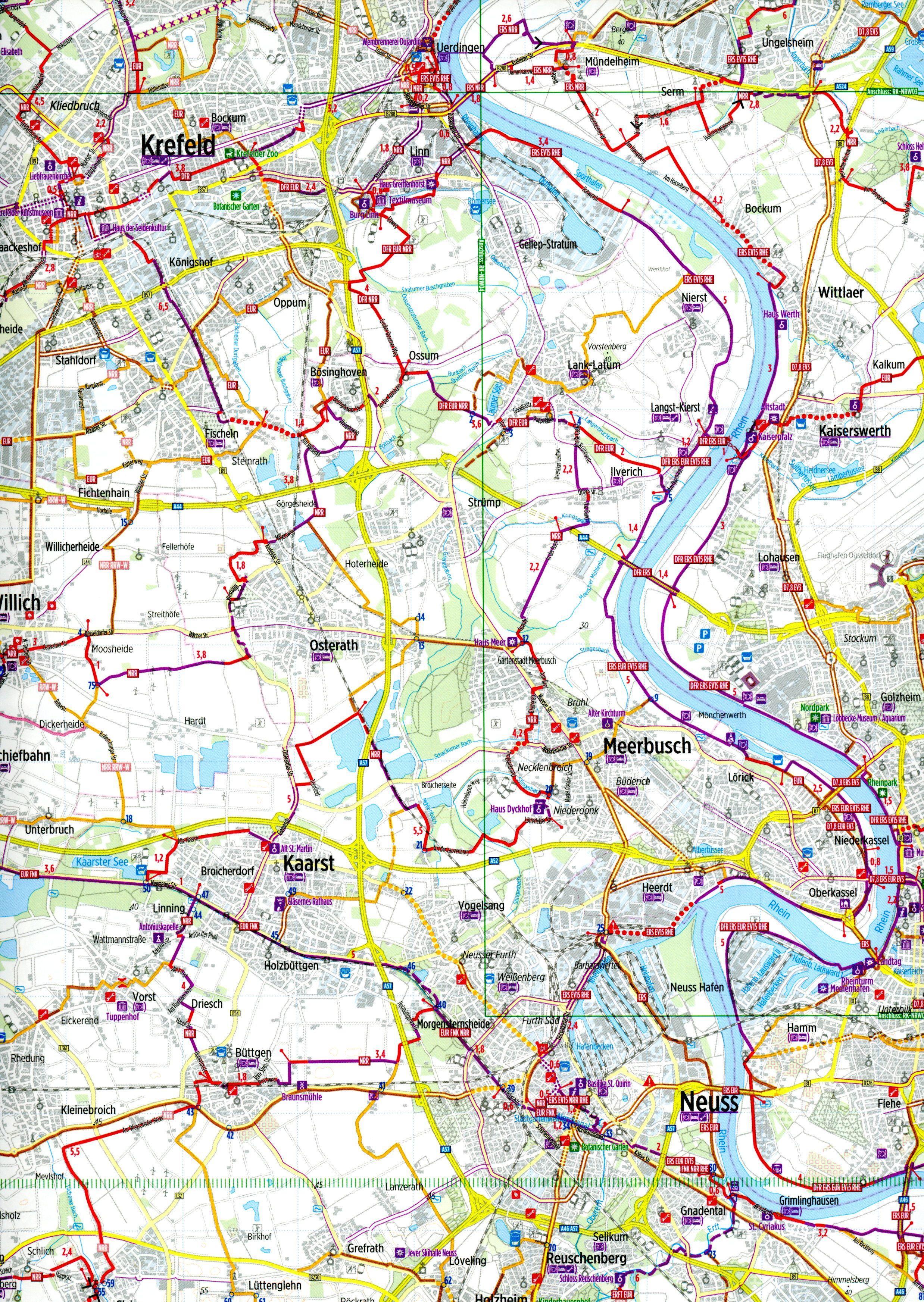 Beispielinhalt (Bild) Radkarte Niederrhein Süd 1:75.000 (RK-NRW08)