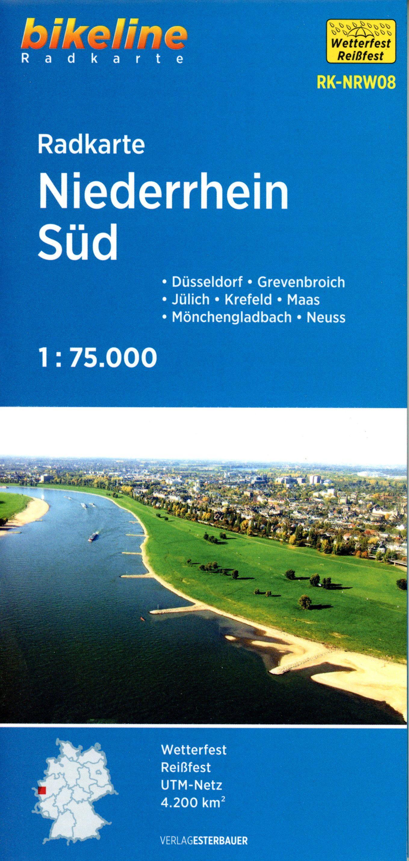 Vorderes Coverbild Radkarte Niederrhein Süd 1:75.000 (RK-NRW08)
