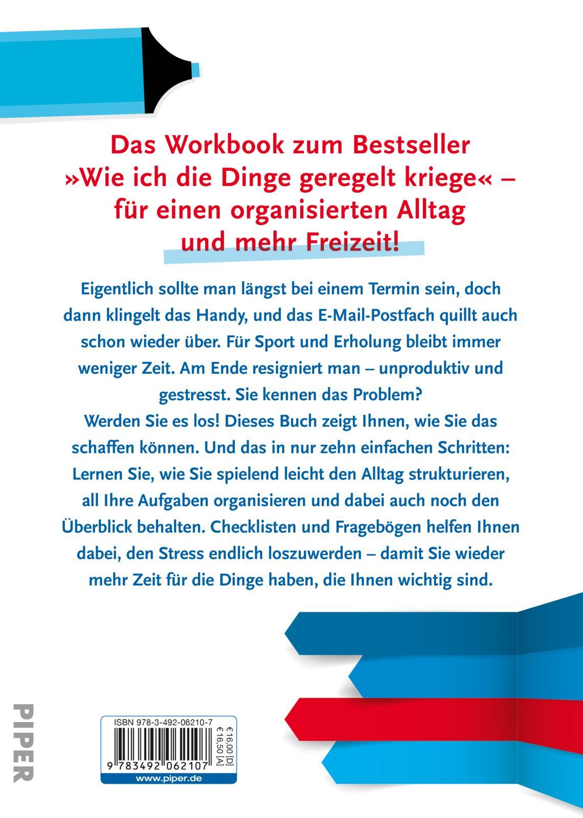 Rückseitencover Wie ich die Dinge geregelt kriege - Das Workbook