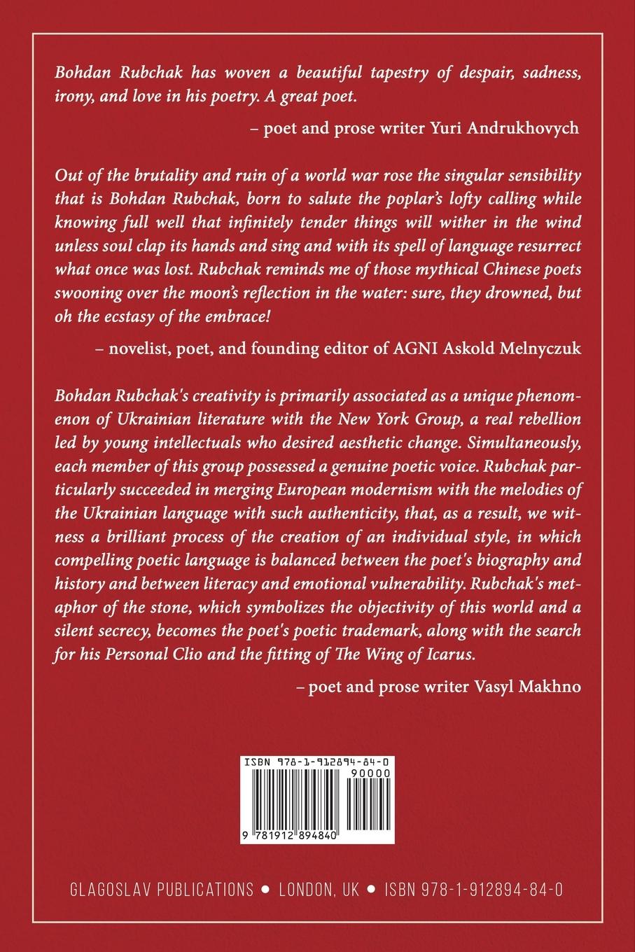Rückseitencover The Selected Poetry of Bohdan Rubchak