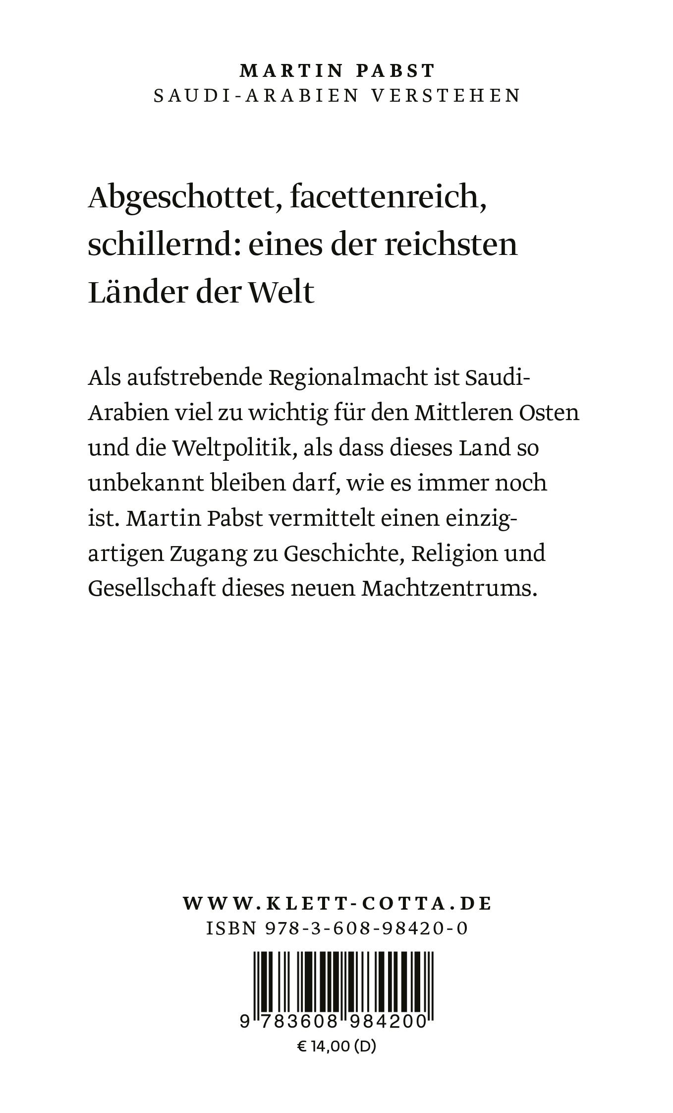 Rückseitencover Saudi-Arabien verstehen