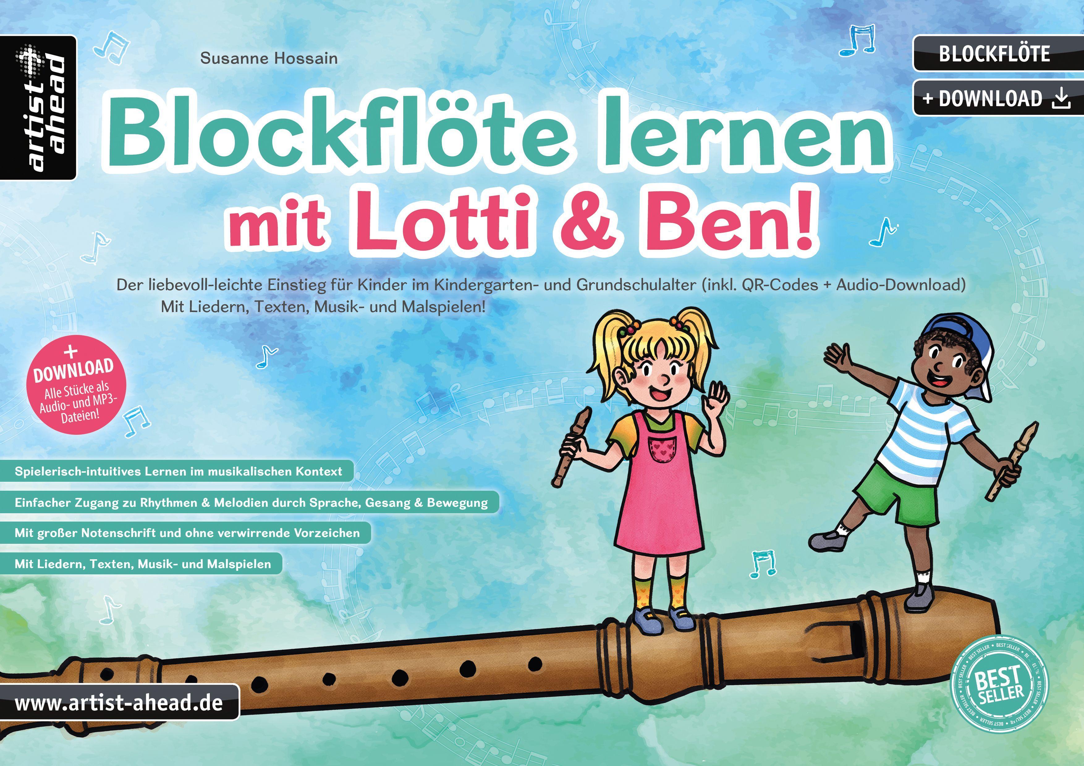 Vorderes Coverbild Blockflöte lernen mit Lotti & Ben!
