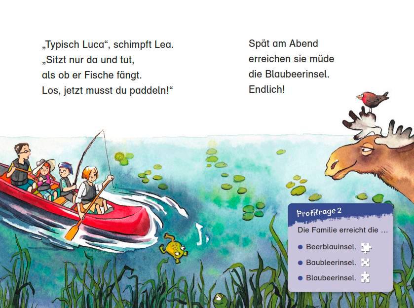 Beispielinhalt (Bild) Duden Leseprofi - Ferien auf der Blaubeerinsel, 1. Klasse