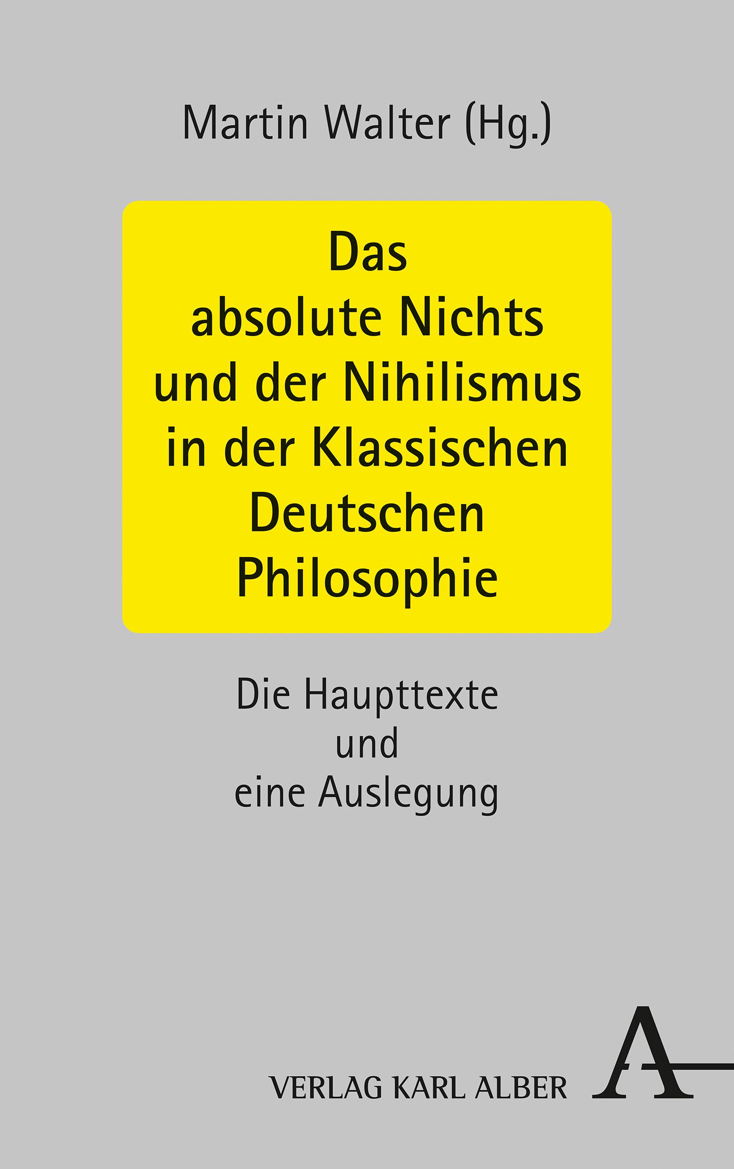 Vorderes Coverbild Das absolute Nichts und der Nihilismus in der Klassischen Deutschen Philosophie