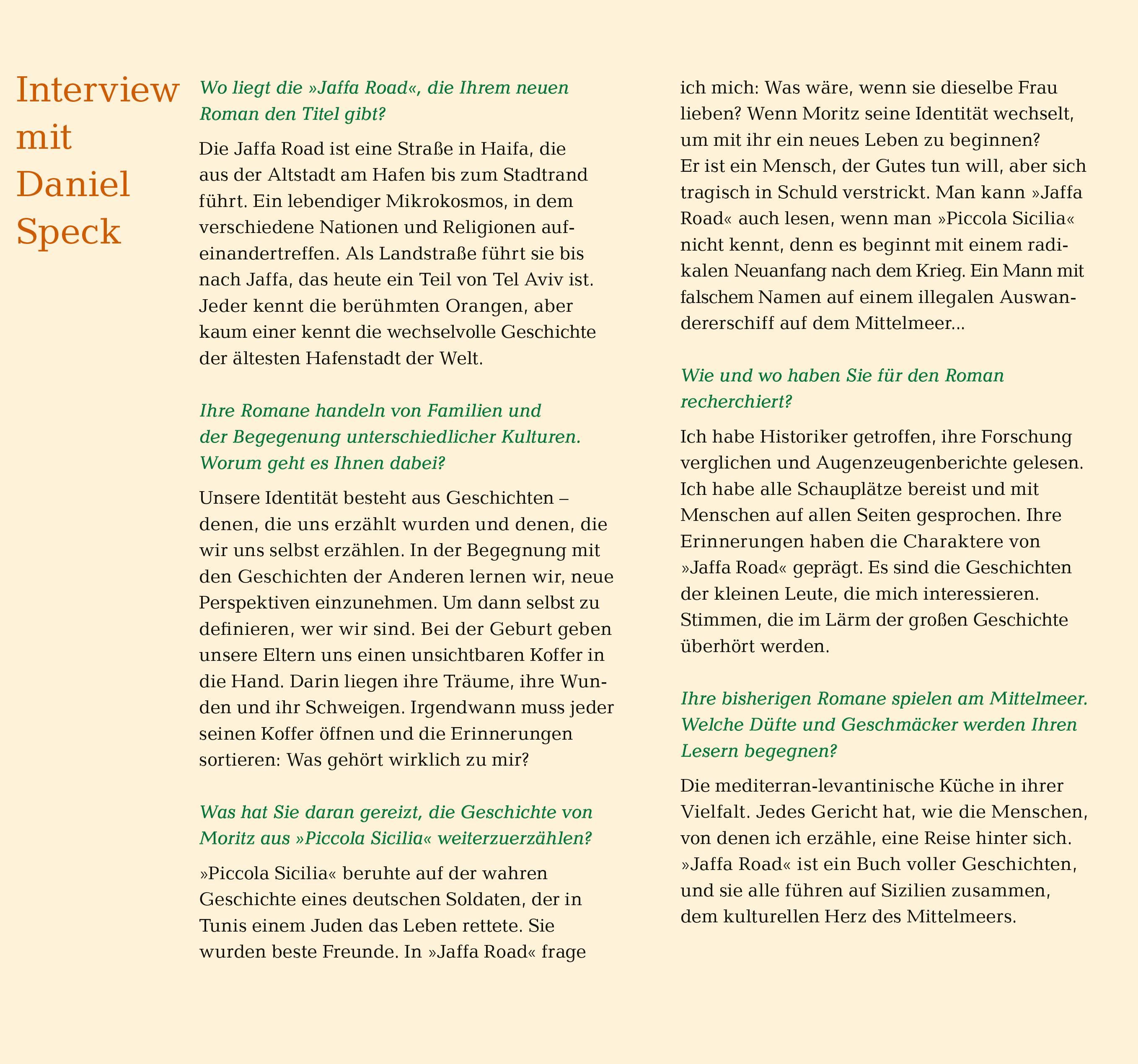 Beispielinhalt (Bild) Jaffa Road