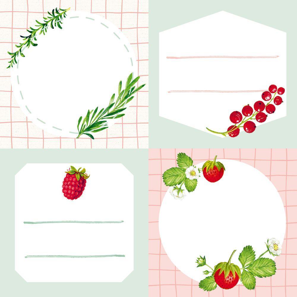 Beispielinhalt (Bild) Küchen-Etiketten (Rote Beeren, Hölker Küchenpapeterie)