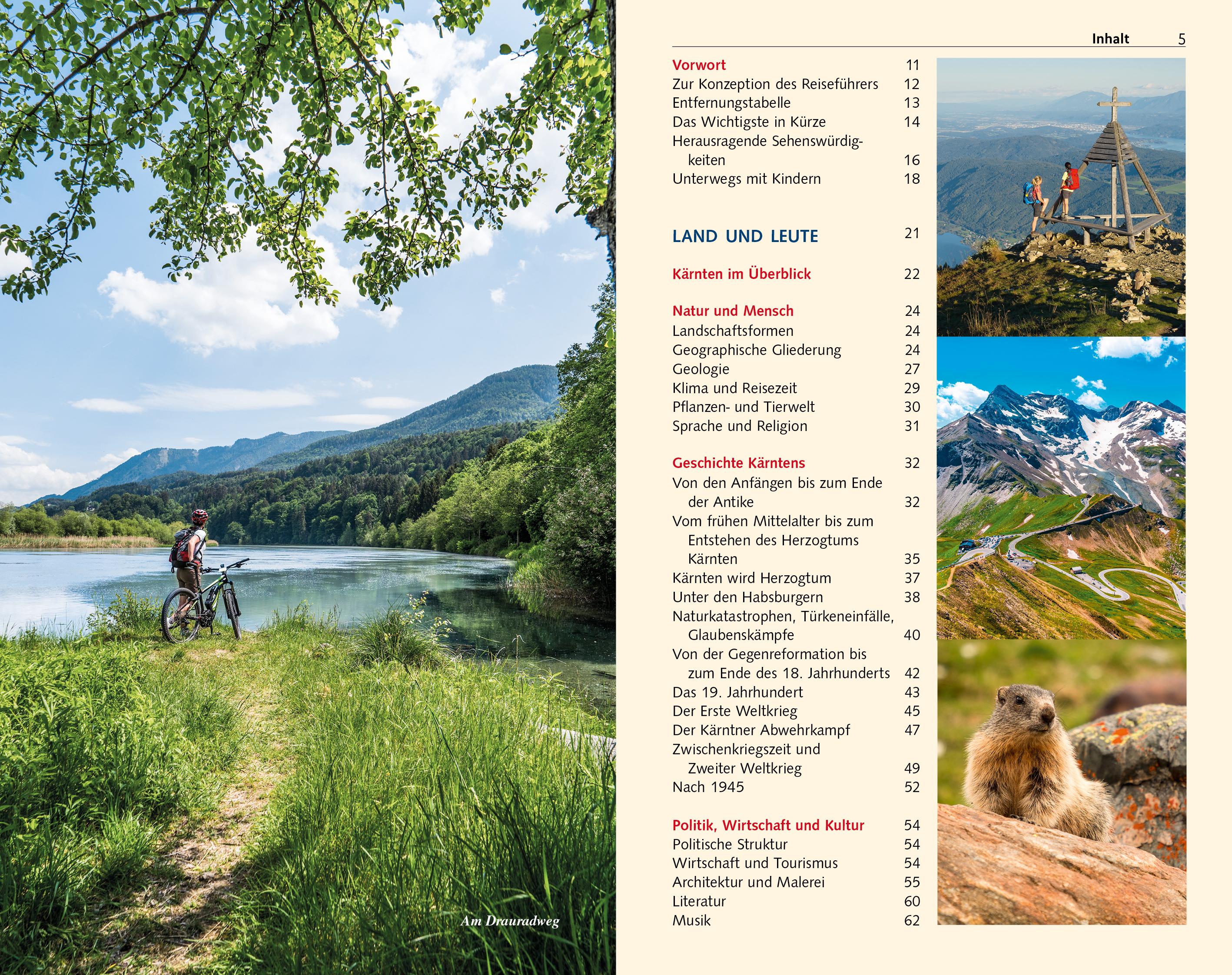 Beispielinhalt (Bild) TRESCHER Reiseführer Kärnten
