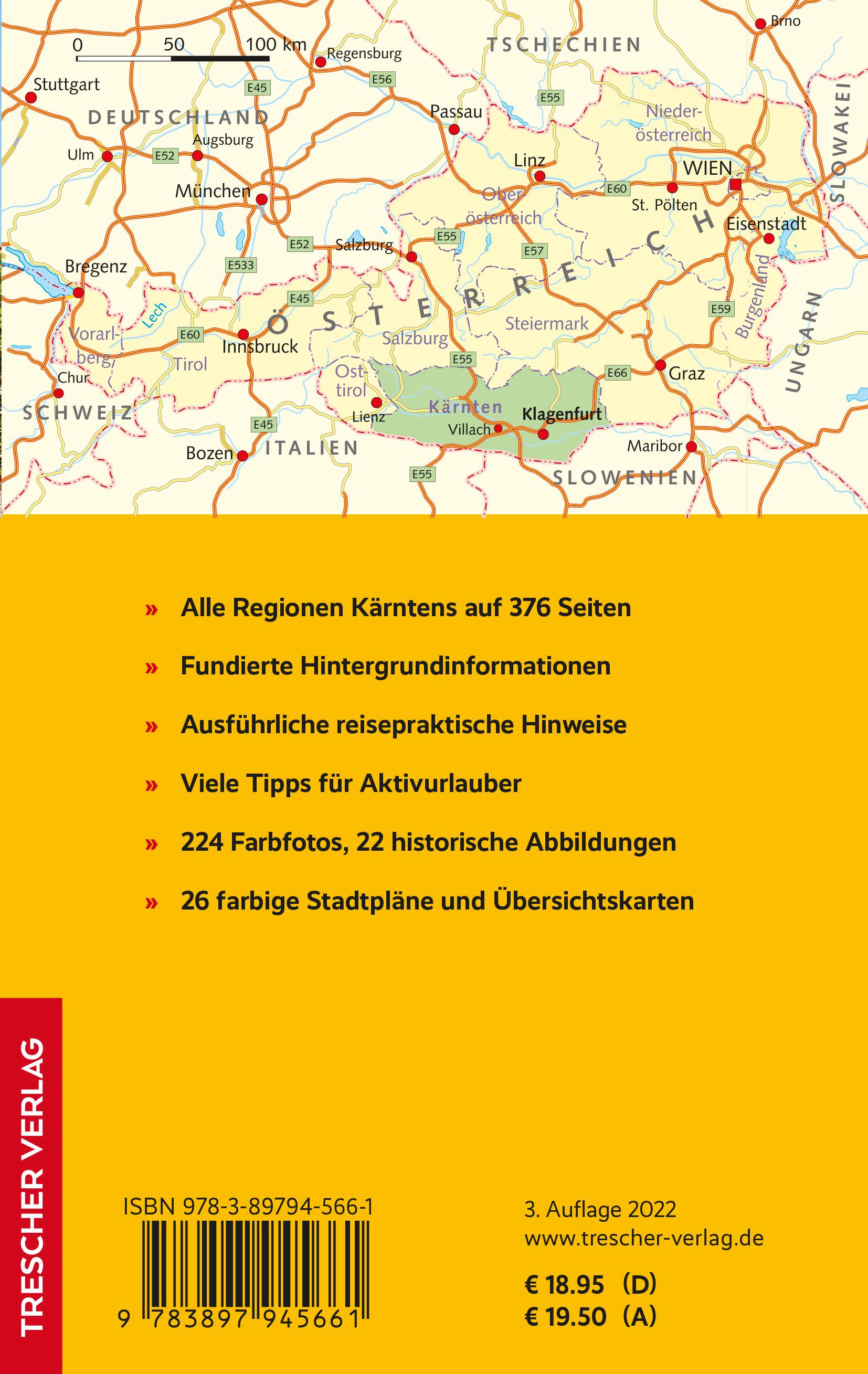 Rückseitencover TRESCHER Reiseführer Kärnten