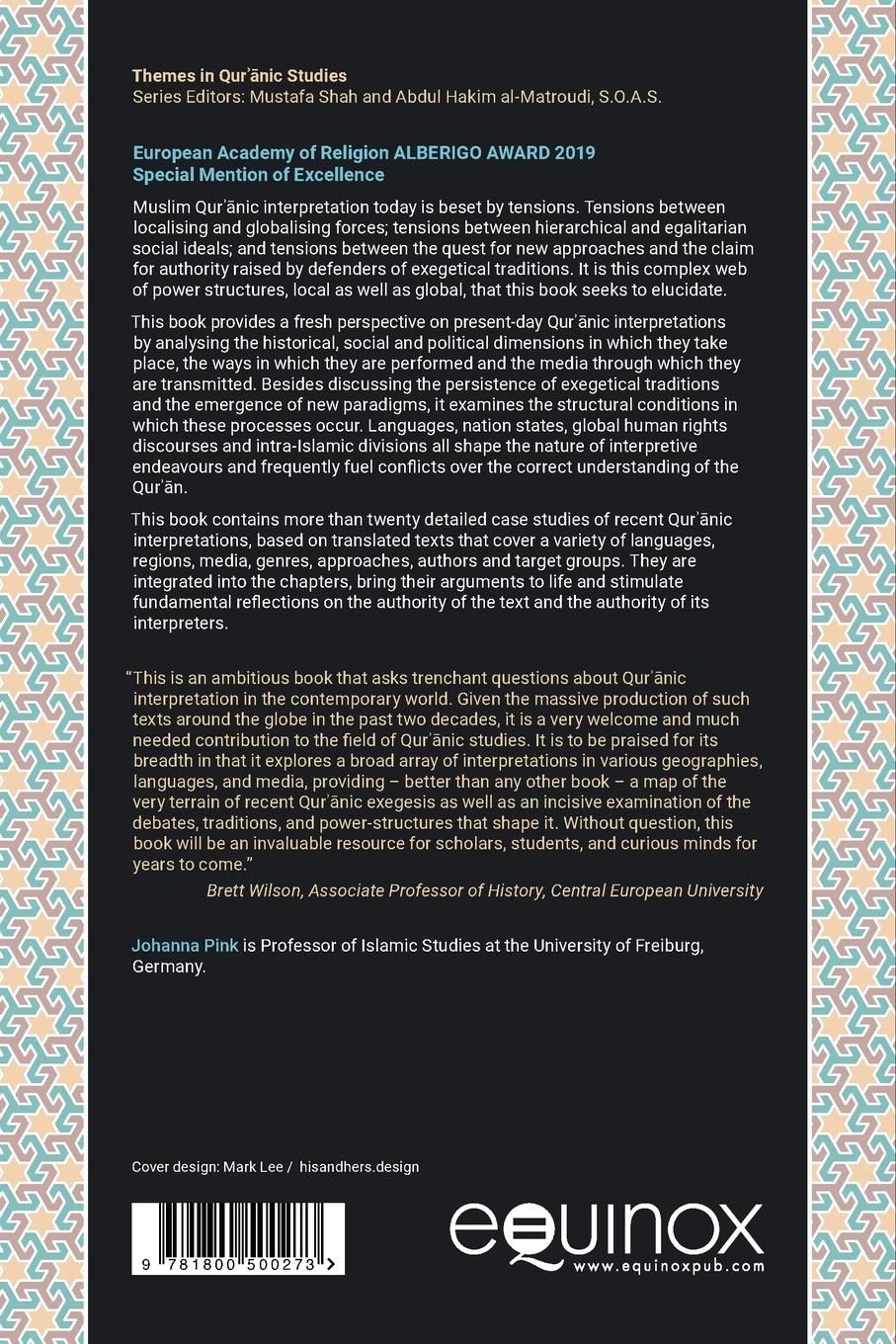 Rückseitencover Muslim Qur¿¿nic Interpretation Today