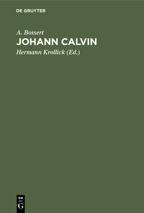 Vorderes Coverbild Johann Calvin
