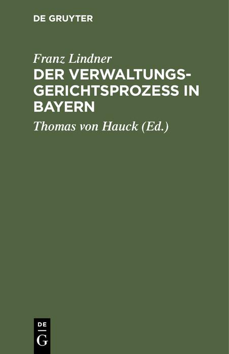 Vorderes Coverbild Der Verwaltungsgerichtsprozeß in Bayern