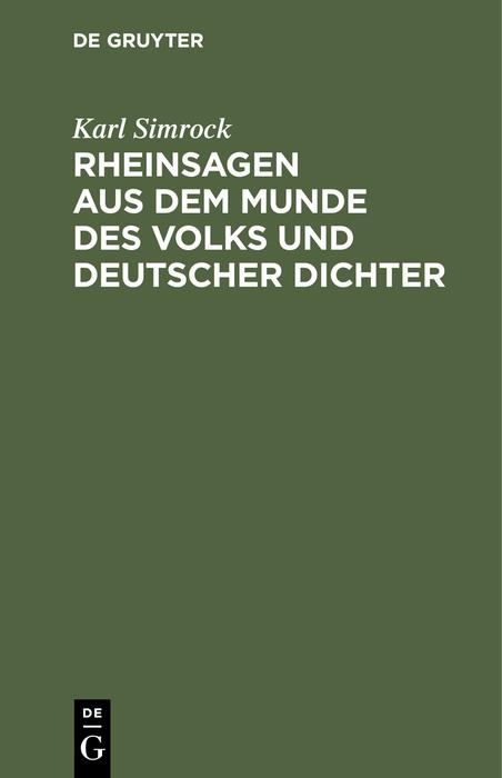 Vorderes Coverbild Rheinsagen aus dem Munde des Volks und deutscher Dichter