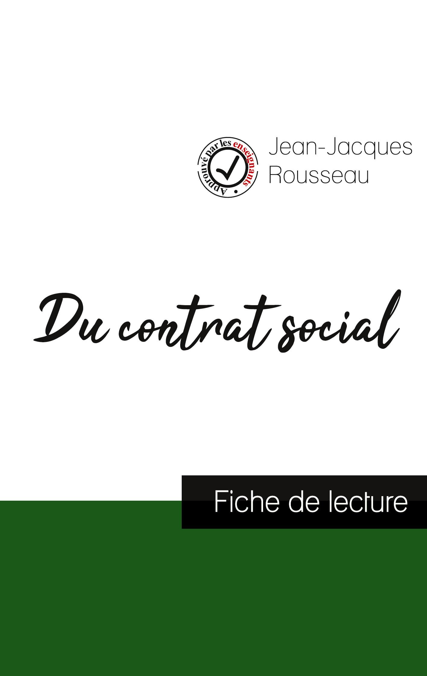 Vorderes Coverbild Du contrat social de Jean-Jacques Rousseau (fiche de lecture et analyse complète de l'oeuvre)
