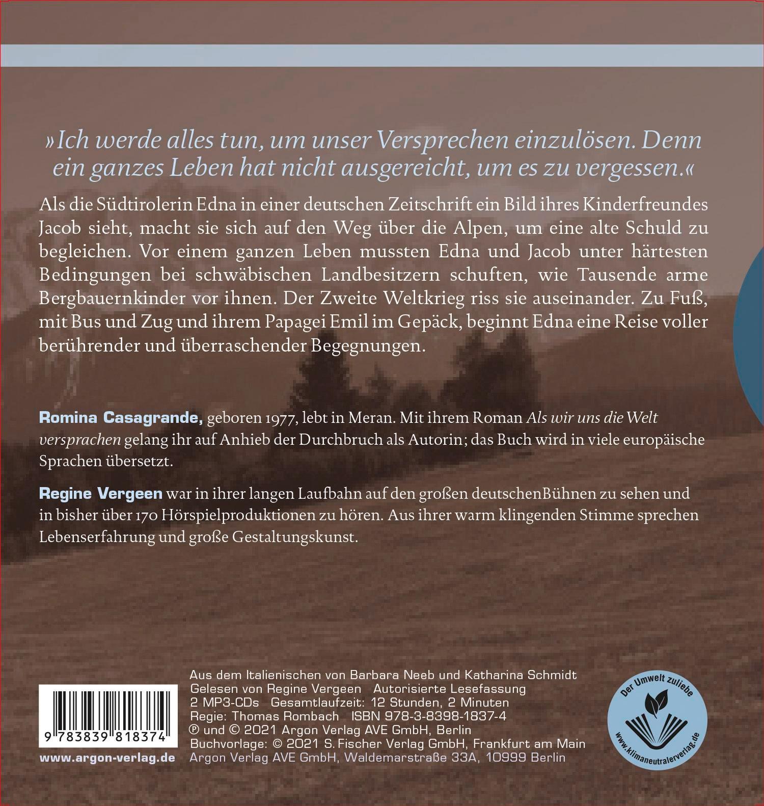 Rückseitencover Als wir uns die Welt versprachen