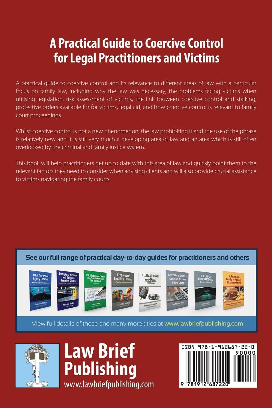 Rückseitencover A Practical Guide to Coercive Control for Legal Practitioners and Victims