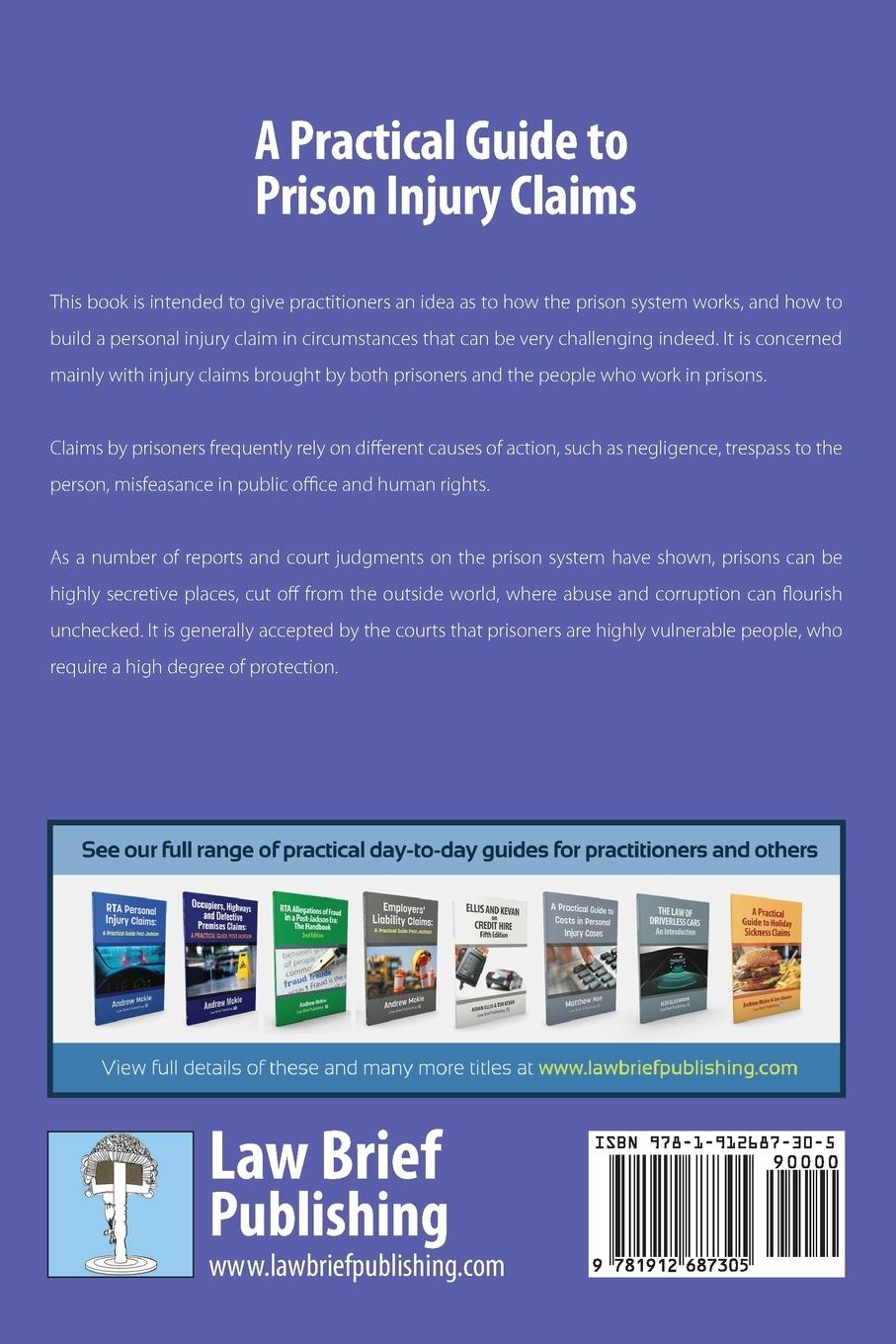 Rückseitencover A Practical Guide to Prison Injury Claims