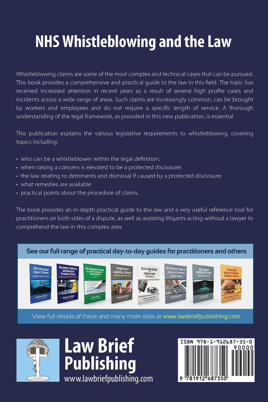 Rückseitencover NHS Whistleblowing and the Law