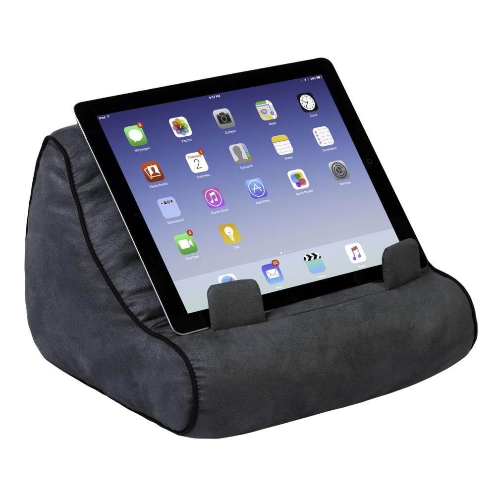 Beispielinhalt (Bild) Bookcouch Grau | Lesekissen für Bücher und Tablets | Buchständer | Tablethalter | Lesehillfe | Deutsche Ausgabe