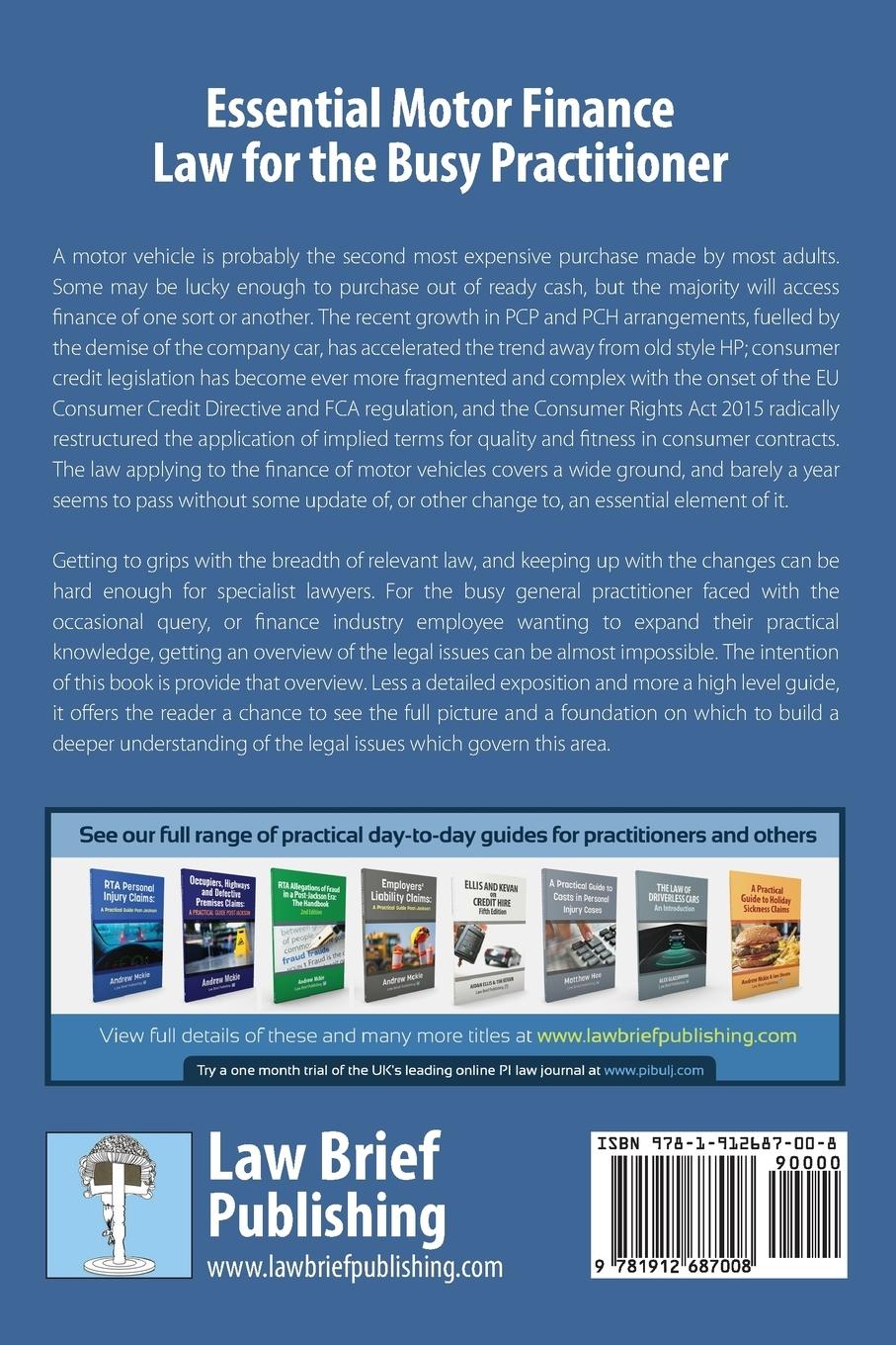 Rückseitencover Essential Motor Finance Law for the Busy Practitioner