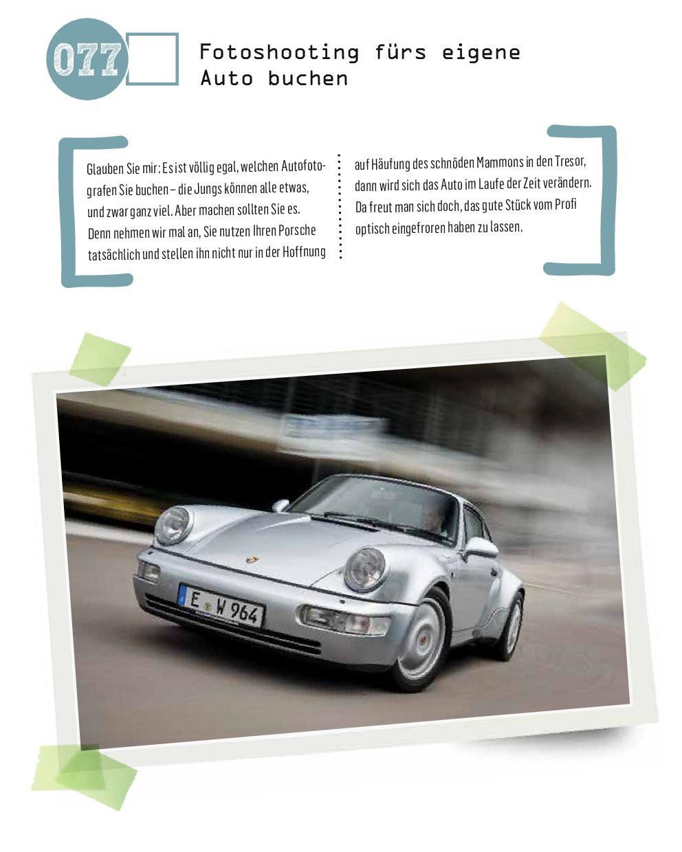 Beispielinhalt (Bild) Die Bucket List für Porsche-Fahrer
